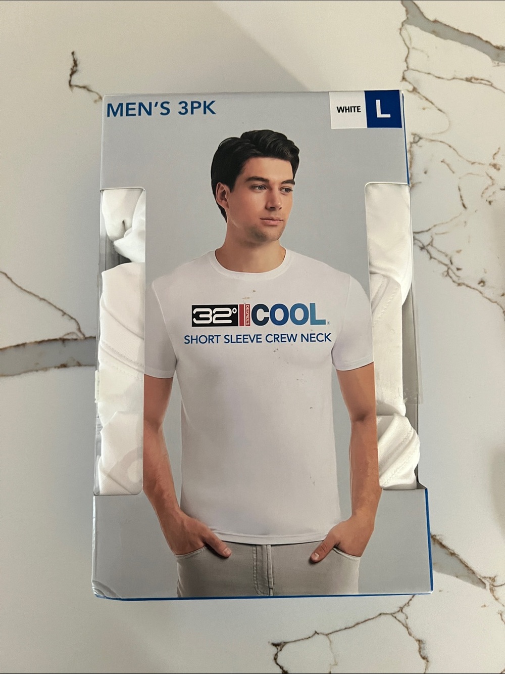 NIP 32 Degrees White Men's 3-Pack Crew Neck T-Shirts